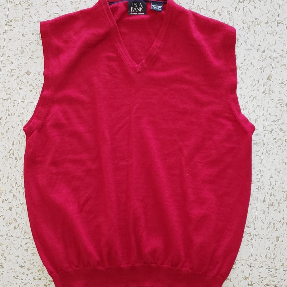 Jos.A Bank Red sweater vest